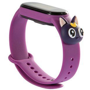 Ремінець Silicone Xiaomi MI Band 5 cartoon face purple / кот Сейлормун