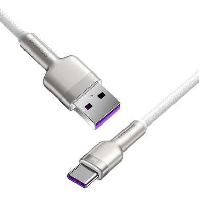 USB кабель Baseus Cafule Metal Type-C 66W 1m white