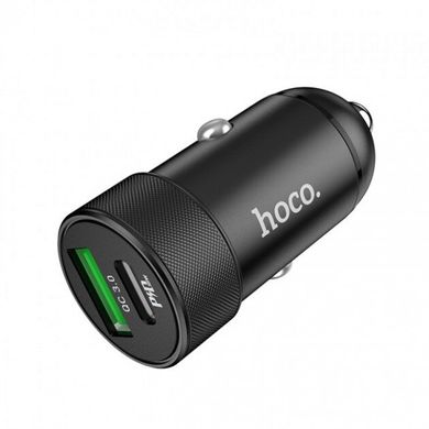 Автомобільний зарядний пристрій Hoco Z32B Speed Up PD+QC3.0 USB+Type-C 27w/4.5A blackАвтомобильное зарядное устройство Hoco Z32B Speed Up PD+QC3.0 USB+Type-C 27w/4.5A black
