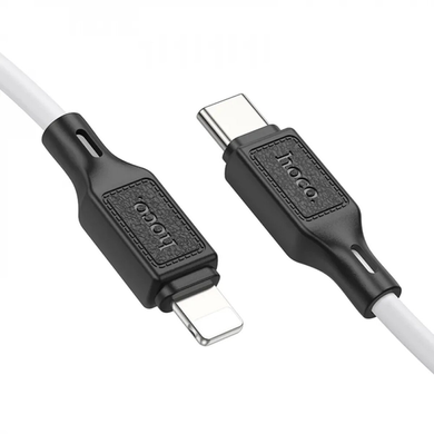 PD Кабель HOCO X90 Cool silicone charging data cable PD-to-Lightning 3A/PD20W/1m white