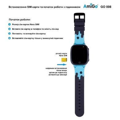 Смарт годинник для дітей Amigo GO008 Milky GPS Wifi blue