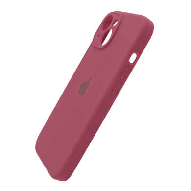 Силіконовий чохол Full Cover для iPhone 15 rose red Full Camera