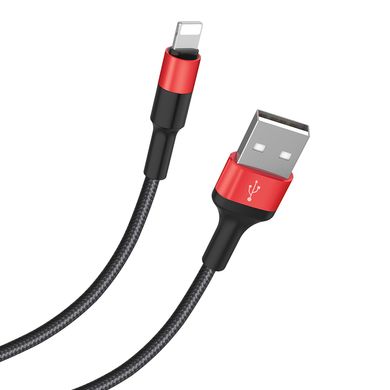 USB кабель Hoco X26 Xpress Charging Lightning 2A 1m black-red