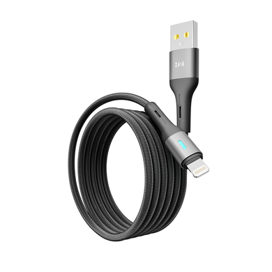 USB кабель YOKI SOLID YK-SO15 Lightning 2.4A 1.2m black