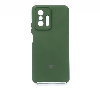 Силіконовий чохол Full Cover для Xiaomi Mi 11T/11T Pro dark green My Color Full Camera