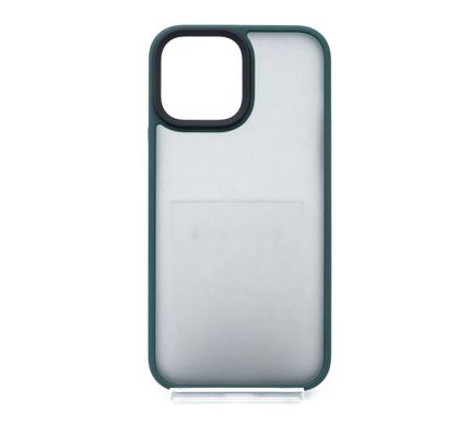 Чохол Shadow Matte Metal buttons для iPhone 13 Pro Max black/green (PC+TPU)