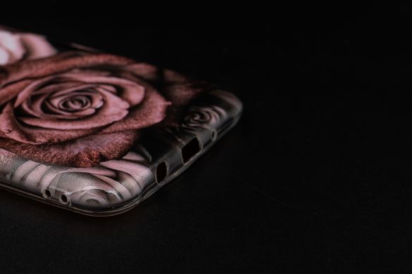 Силиконовый чехол MyPrint для Samsung J700 /J7 2015 розовые розы, clear