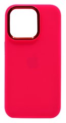 Силиконовый чехол Metal Frame and Buttons для iPhone 14 Pro hot pink