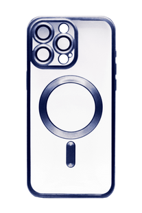Чехол Metal Matte with MagSafe для iPhone 15 Pro blue titanium Full Camera