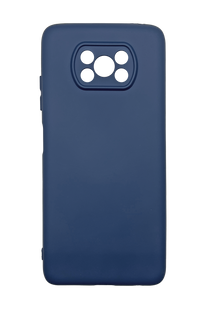 Силиконовый чехол SMTT для Xiaomi Poco X3 NFC midnight blue Full Camera с микрофиброй