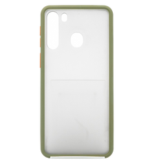 Чехол 2 в 1 Matte Color для Samsung A21 green/orange