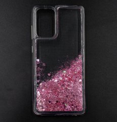 Накладка Liquid Hearts для Samsung A72 4G/A72 5G pink рідкі блискітки