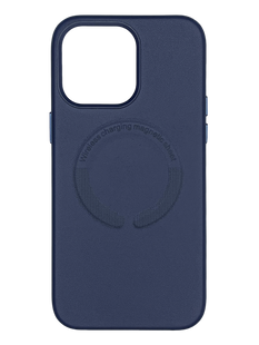 Чохол Leather with Magsafe для iPhone 14 Pro Max dark blue без logo