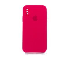 Силіконовий чохол Full Cover Square для iPhone X/XS rose red Full Camera