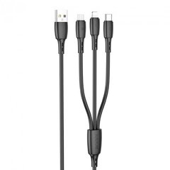 USB кабель Borofone BX71 USB to 3in1 Micro/Type-C/Lightning 2A 1m black