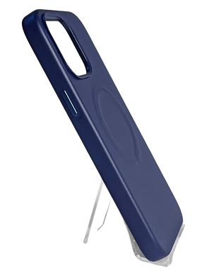 Чохол Leather with Magsafe для iPhone 14 Pro Max dark blue без logo