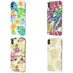 Силіконовий чохол Beautiful plants case для iPhone Xs Max (TPU) pink tropic