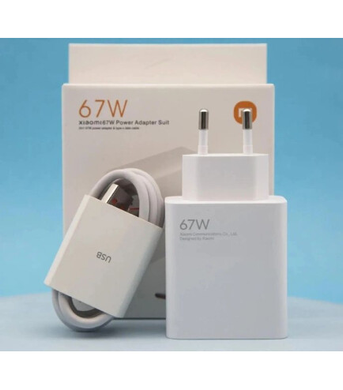 Сетевое зарядное устройство PD Xiaomi 67W+Type-C ORIGINAL white