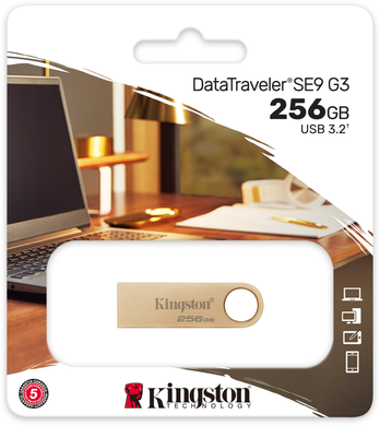 USB флеш накопичувач Kingston DTSE9 G3 256GB usb3.2 gold