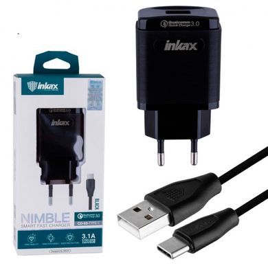 Сетевое зарядное устройство Inkax CD-01 Type-C 2.4A 2usb black