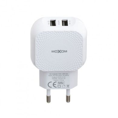 Сетевое зарядное устройство MOXOM KH-44 micro 2 USB 2.4A white