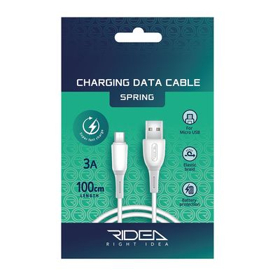 USB кабель Ridea RC-M113 Spring Micro 3A/1m white