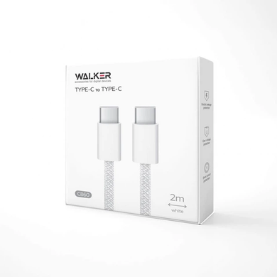 USB кабель Walker C860 Type-C-Type-C 65W 2m white