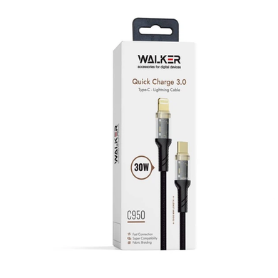 USB кабель Walker C950 Type-C to Lightning 30W 1m black