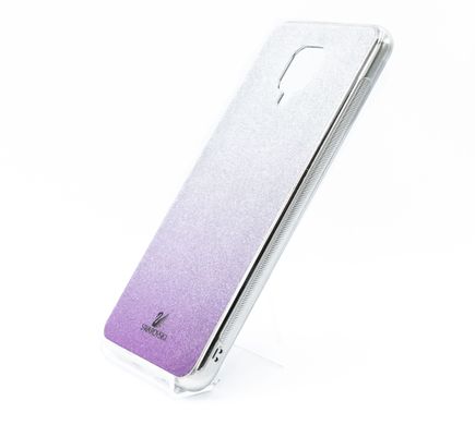 Чохол TPU+Glass для Xiaomi Redmi Note 9S/Note 9 Pro violet Swarovski
