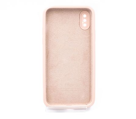 Силіконовий чохол Full Cover Square для iPhone X/XS pink sand Full Camera
