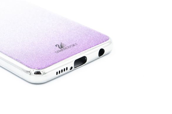 Чехол TPU+Glass для Xiaomi Redmi Note 9S/Note 9 Pro violet Swarovski