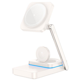Бездротовий зарядний пристрiй HOCO CQ10 3in1 Magnetic 15W For iWatch white