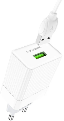 Сетевое зарядное устройство Borofone BA47A Micro 1USB QC 3.0 18W (EU) white