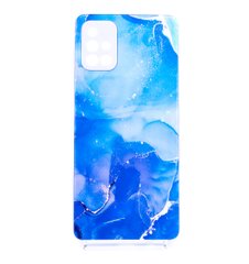 Чехол Marble Clouds для Samsung A71 blue