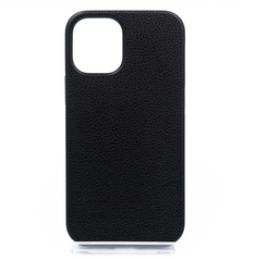 Накладка Grainy Leather для iPhone 12 mini black під шкіру