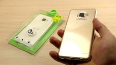 Силиконовый чехол Oucase "SKIN LIFE MAT" для Samsung S7 gold