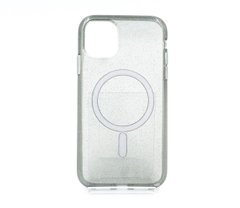 Чохол TPU Galaxy Sparkle MagSafe для iPhone 11 black+glitter