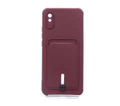Силіконовий чохол Colorful Pocket Card для Xiaomi Redmi 9A maroon Full Camera