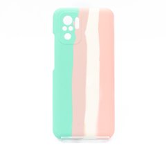 Силіконовий чохол Full Cover для Xiaomi Redmi Note 10/10S Rainbow №4 mint/pink Full Camera без logo