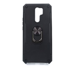 Чохол Serge Ring for Magnet для Xiaomi Redmi 9 black протиударний з магніт тримачем