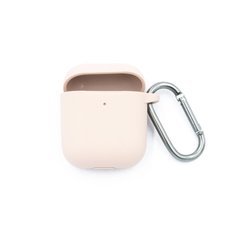 Чохол Silicone Case New for AirPods 1/2 + карабін pink sand, box