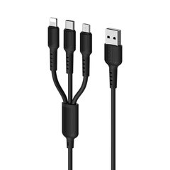 USB кабель Borofone BX16 3-in-1 Easy 2.4A/1m black