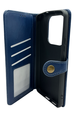 Чехол-книжка кожа для Xiaomi Redmi Note 14 4G (Europe) blue Getman Gallant PU