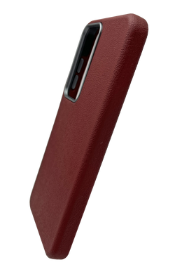 Кожаный чехол Leather case Metal Buttons для Samsung S24/S25 red