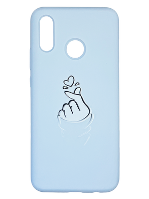 Силиконовый чехол MyPrint для Huawei P Smart Plus 2019 mist blue рука с сердцем