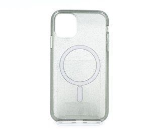 Чехол TPU Galaxy Sparkle MagSafe для iPhone 11 black+glitter