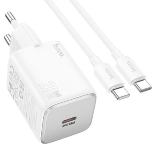 Сетевое зарядное устройство Hoco N40 Mighty 1C PD20W+Type-C to Type-C white