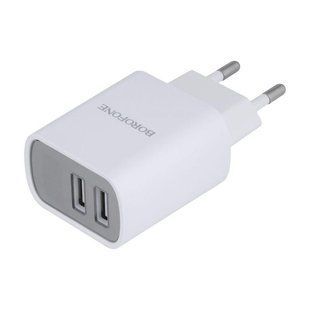 Мереживий зарядний пристрій Borofone BA58A QC 2USB 2.4A white