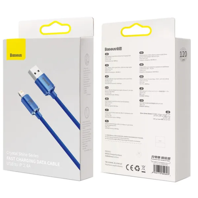 Кабель Baseus Crystal Shine series CAJY000003 Lightning 2.4A 1.2m blue