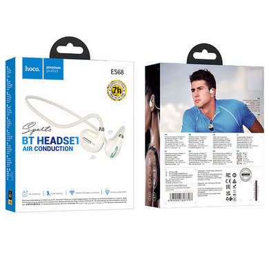 Bluetooth навушники Hoco ES68 Musical air conduction cloudy white